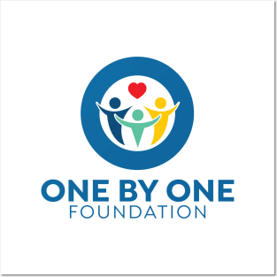 One By One Foundation - Blue Logo & Lettering Posters and Art